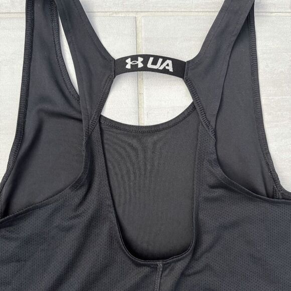 Under Armour Fly By Tank Fitted Black Quick Dry Soft Lightweight Open Back Small - Picture 4 of 6